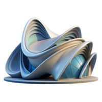 elegant classic Zaha Hadid inspired building, futuristic curves, fluid forms, dynamic lighting, parametric style high quality png