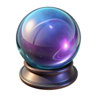 extraordinary minimalist A mystical crystal ball revealing visions of the future, swirling with magical energy, mysterious and intriguing style original png