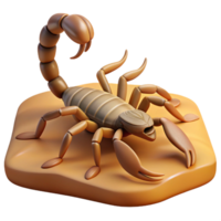 beautiful traditional A scorpion in the desert, harsh lighting, realistic style genuine png