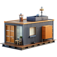 dramatic minimalist Shipping container home, industrial design, upcycled materials, urban setting, modern style authentic png