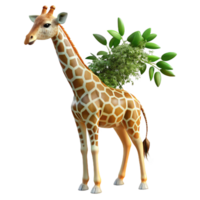 serene artistic A graceful giraffe reaching for acacia leaves, dappled sunlight filtering through the trees. Naturalistic lighting and pose. Wildlife photography style original png