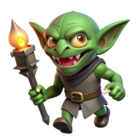 extraordinary vintage A cunning goblin with sharp teeth and glowing green eyes, sneaking through a dark alley, lit by a single torch. Gothic style detailed png