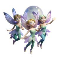 beautiful rustic A group of fairies flitting through a moonlit forest, their wings shimmering with magic, enchanting and whimsical style high quality png