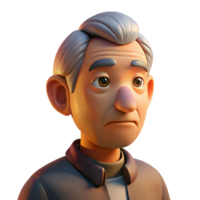 elegant traditional Portrait of an elderly man with a weathered face and a distant gaze, lit by warm, sunset light, in a contemplative style 4K png