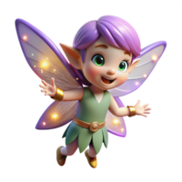 dramatic rustic A playful pixie with iridescent wings and a mischievous grin, sprinkling fairy dust, lit by glowing particles. Anime style authentic png