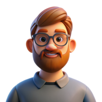 impressive minimalist Portrait of a man with a full beard and glasses, lit by warm, inviting light, in a hipster style 4K png