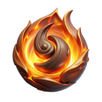 serene creative A powerful elemental with swirling fire and glowing embers, embodying the spirit of fire. Dramatic, high-contrast lighting. Abstract style detailed png