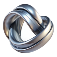 elegant rustic A flowing, ribbon-like form, twisting and turning in space, rendered in a metallic, chrome finish, in a futuristic, minimalist style high resolution png