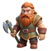 stunning artistic A stoic dwarf with a long beard and a sturdy axe, standing guard in a mountain pass. Bright, mountainous lighting. Realistic style original png