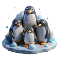 beautiful classic A group of penguins huddled together on an icy shore, blizzard conditions creating a sense of harshness. Photorealistic style exclusive png