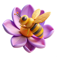 vibrant modern A close-up of a bee pollinating a flower, macro photography, vibrant colors premium png