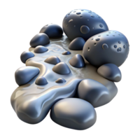 stunning creative A bubbling stream flowing over smooth river stones, dappled sunlight, realistic style high quality png