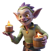 wonderful modern A mischievous imp playing tricks on unsuspecting mortals in a dimly lit tavern. Warm, flickering candlelight. Genre painting style professional png