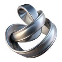 vibrant creative A flowing, ribbon-like form, twisting and turning in space, rendered in a metallic, chrome finish, in a futuristic, minimalist style 4K png