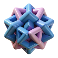 impressive classic Interlocking geometric shapes forming a complex, three-dimensional structure, with sharp edges and contrasting colors professional png