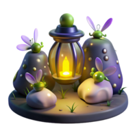 stunning minimalist A group of fireflies glowing in the twilight, magical, ethereal lighting, fantasy art style high quality png