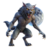 extraordinary rustic A fierce werewolf with glowing eyes and sharp claws, howling at the moon, illuminated by moonlight. Horror fantasy, hyperrealistic, dynamic pose, 4k exclusive png