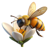 serene abstract A close-up of a bee collecting pollen from a flower, macro photography, natural lighting 4K png