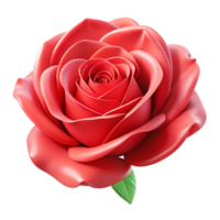 dramatic artistic A single rose in full bloom, vibrant red color, hyperrealistic style high quality png