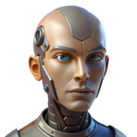 stunning creative A close-up portrait of a cyborg with intricate facial augmentations, illuminated by a single, harsh light source, in a hyperrealistic style genuine png