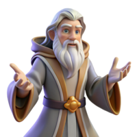 extraordinary artistic A wise old wizard with a long white beard and flowing robes, casting a spell with intricate hand gestures. Renaissance painting style, soft lighting exclusive png