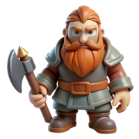 extraordinary abstract A stoic dwarf with a long beard and a sturdy axe, standing guard in a mountain pass. Bright, mountainous lighting. Realistic style professional png