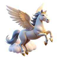 magnificent vintage A graceful pegasus soaring through the clouds, illuminated by sunlight, in a majestic fantasy style authentic png