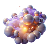 impressive artistic A field of floating, translucent bubbles, filled with swirling smoke and light, illuminated by a warm, ethereal glow, in a mystical, dreamlike style original png
