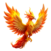 extraordinary abstract A majestic phoenix rising from the ashes, its feathers ablaze with fiery colors, illuminating the surrounding darkness. Dramatic backlighting. Mythological style authentic png