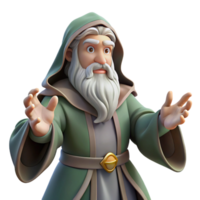 elegant vintage A wise old wizard with a long white beard and flowing robes, casting a spell with intricate hand gestures. Renaissance painting style, soft lighting high resolution png
