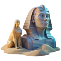 magnificent traditional A mysterious sphinx with a lion's body and a human head, gazing into the distance, soft desert lighting, enigmatic and mystical style authentic png
