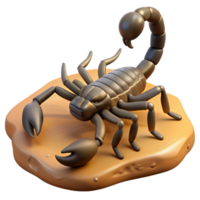 impressive traditional A scorpion in the desert, harsh lighting, realistic style authentic png