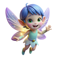 extraordinary abstract A playful pixie with iridescent wings and a mischievous grin, sprinkling fairy dust, lit by glowing particles. Anime style genuine png