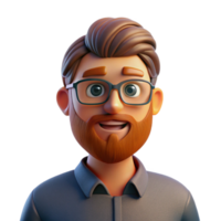 elegante rústico retrato do uma homem com uma cheio barba e copos, aceso de esquentar, convidativo luz, dentro uma hipster estilo 4k png