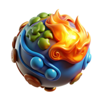 beautiful traditional A powerful elemental with swirling earth, air, fire, and water, radiating energy, vibrant and dynamic style high resolution png