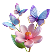 vibrant minimalist A group of butterflies fluttering around a flower, bright daylight, photorealistic style original png