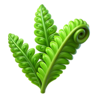 extraordinary traditional A lush green fern unfurling, soft diffused light, botanical illustration style high resolution png