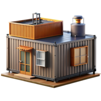 impressive modern Shipping container home, industrial design, upcycled materials, urban setting, modern style 4K png