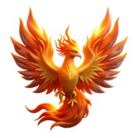 serene minimalist A majestic phoenix rising from the ashes, its feathers ablaze with fiery colors, illuminating the surrounding darkness. Dramatic backlighting. Mythological style genuine png