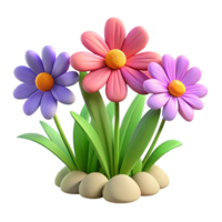 extraordinary abstract A cluster of vibrant wildflowers in a meadow, soft diffused light, botanical illustration style original png