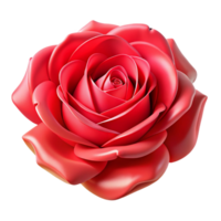 impressive artistic A single rose in full bloom, vibrant red color, hyperrealistic style authentic png