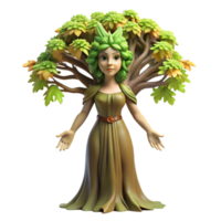 impressive abstract An elegant dryad, merging seamlessly with an ancient oak tree, dappled sunlight filtering through the leaves. Soft, natural lighting. Pre-Raphaelite style detailed png