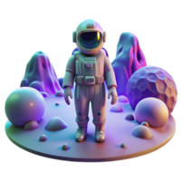 stunning minimalist A lone figure in a futuristic spacesuit, exploring a desolate, neon-lit planet, in a moody, cinematic style genuine png