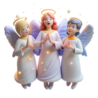 impressive rustic A group of celestial beings with glowing wings and halos, singing in harmony. Soft, heavenly light, angelic fantasy style authentic png