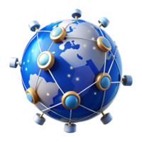 magnificent abstract A network of interconnected satellites orbiting Earth, glowing blue and white, space technology theme detailed png