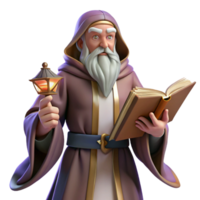 vibrant rustic A wise old wizard with a long, flowing white beard and intricate robes, casting a spell from an ancient tome. Moody, atmospheric lighting. Renaissance painting style detailed png