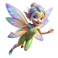 wonderful traditional A playful pixie with iridescent wings and sparkling eyes dances among wildflowers. Soft, dappled sunlight. Impressionist style premium png