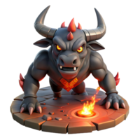 beautiful artistic A fearsome minotaur with glowing red eyes, charging through a labyrinth of obsidian, illuminated by flickering torchlight. Dynamic, action-oriented. Dark fantasy style 4K png