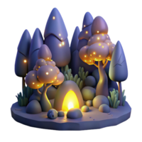 beautiful rustic A group of fireflies illuminating a dark forest, in a magical, ethereal style 4K png