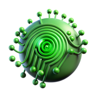 elegant vintage A digital fingerprint transforming into a stream of binary code, glowing green, cybersecurity theme genuine png